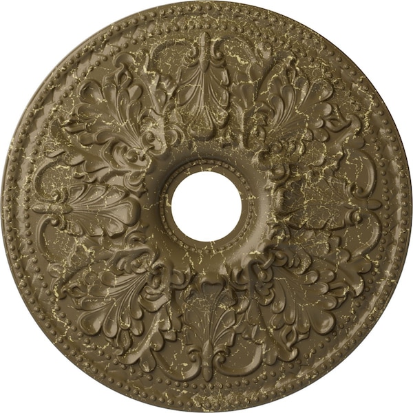 Ekena Millwork Ashley Medallion (Canopies up to 4 3/4"), 23 7/8"OD x 4"ID x 2 1/8"P, Mississippi Mud Crackle CM23ASMMC - main